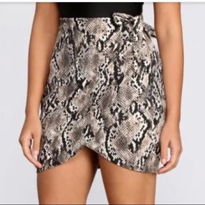 Snake print mini skirt